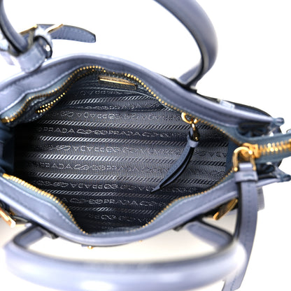 Prada Glossy Calfskin Triangle Mini Bonnie Shoulder Bag Aviation Blue 5 of 10