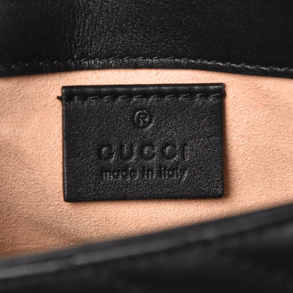 Gucci Calfskin Matelasse Super Mini GG Marmont Shoulder Bag Black 5 of 12