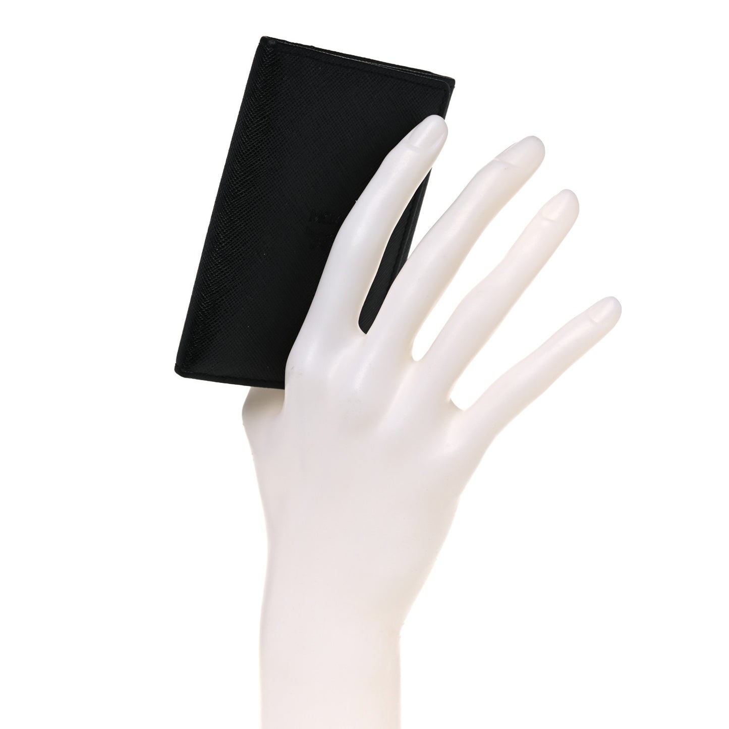 Saffiano Bi-Fold Vertical Wallet Black