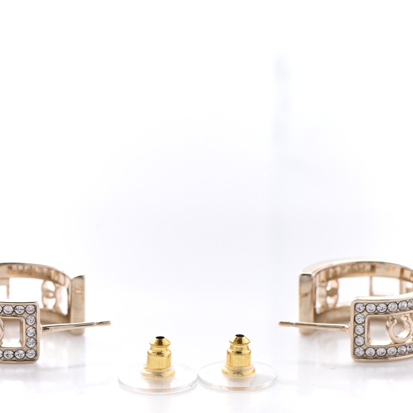 Metal Crystal Bow-tiful CC Hoop Earrings Gold