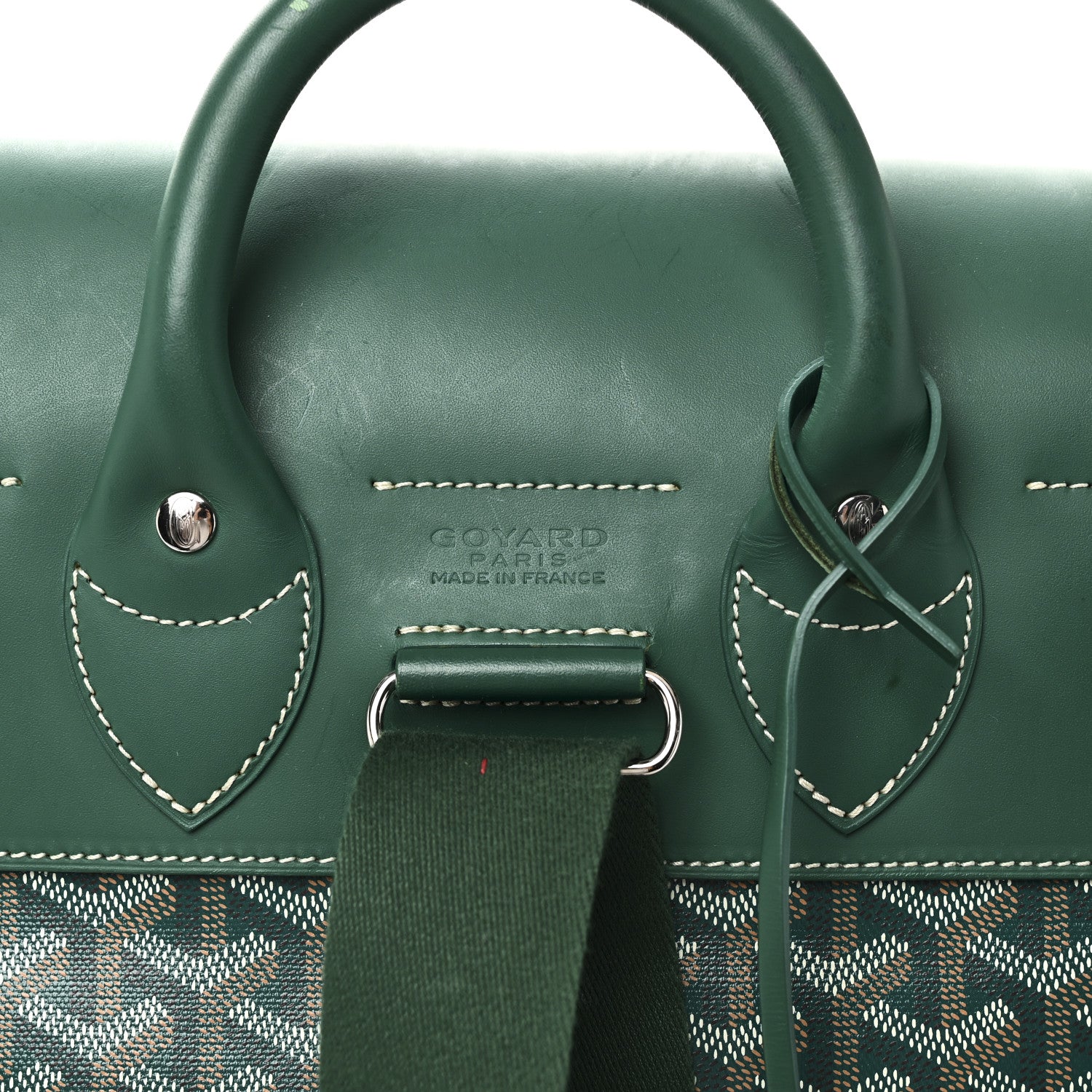 Goyard Goyardine Calfskin Alpin MM Backpack Green 6 of 9