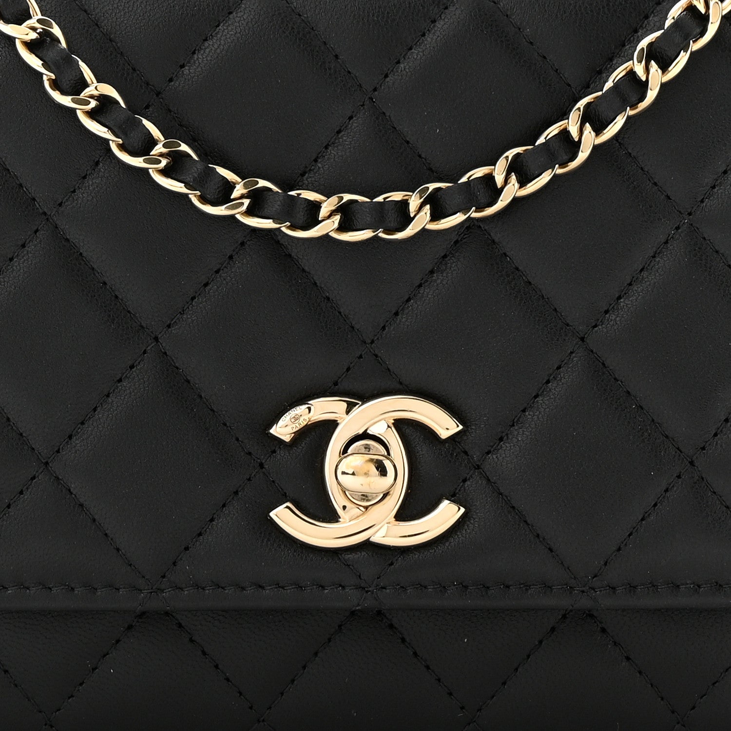Chanel Lambskin Quilted Trendy CC Wallet On Chain WOC Black 9 of 13