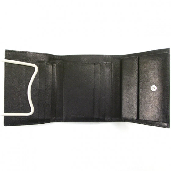 Prada Nylon Leather Tri-fold Wallet Black 5 of 8