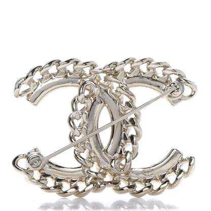 Chanel Crystal Chain CC Brooch Gold 3 of 5