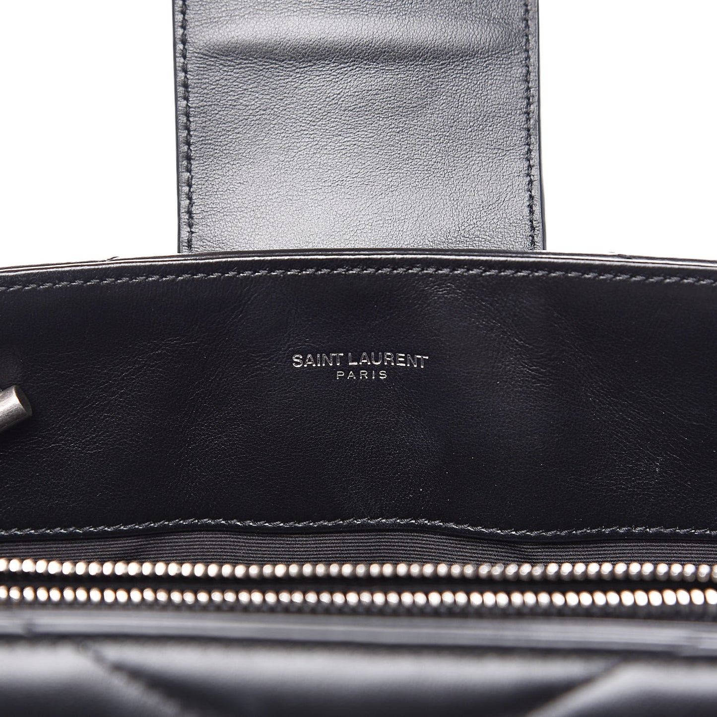 Calfskin Y Quilted Monogram Large Loulou Shopper Black