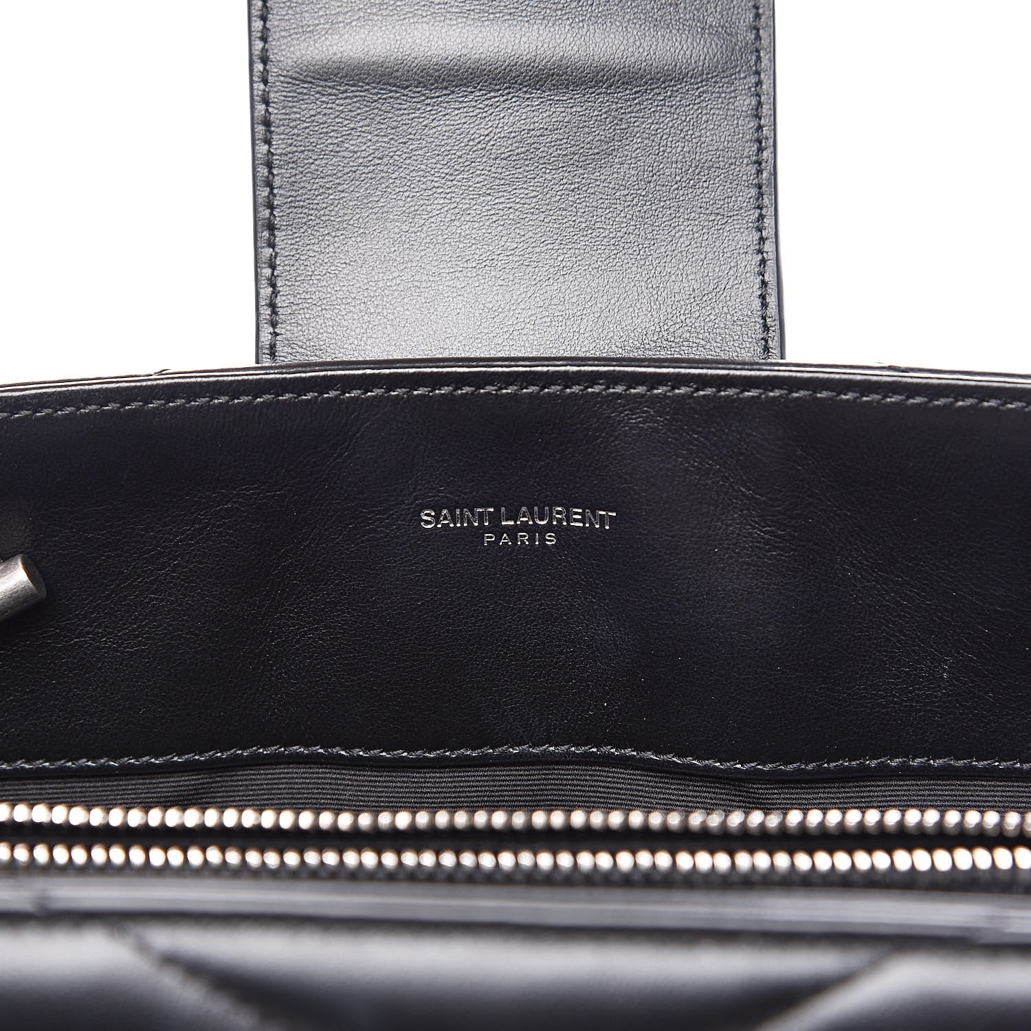 Saint Laurent Calfskin Y Quilted Monogram Large Loulou Shopper Black 9 of 15