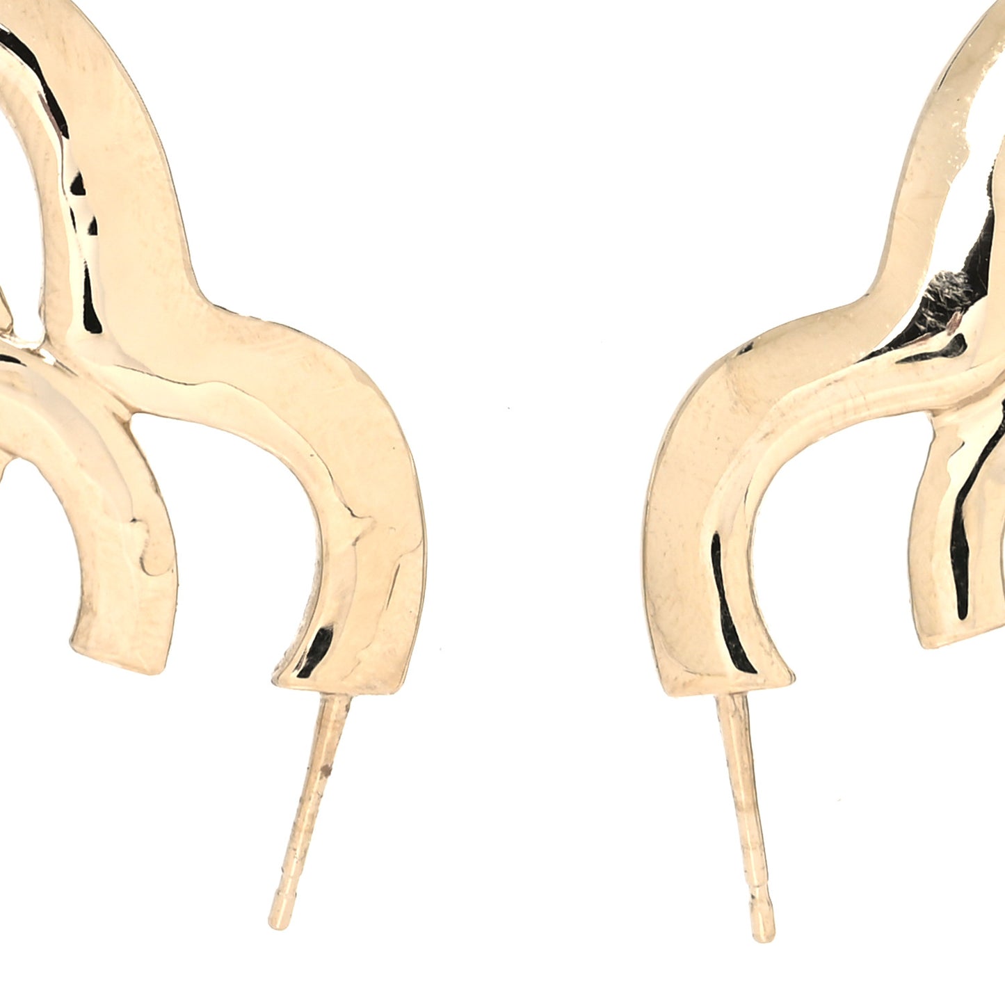 Metal CC Heart Coco In Love Hoop Earrings Gold