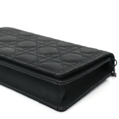 Christian Dior Ultra Matte Calfskin Cannage Lady Dior Clutch Black 9 of 9
