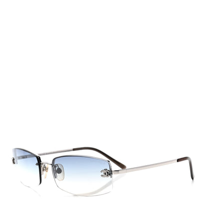 Chanel Crystal CC Logo Sunglasses 4093-B Silver 1 of 4