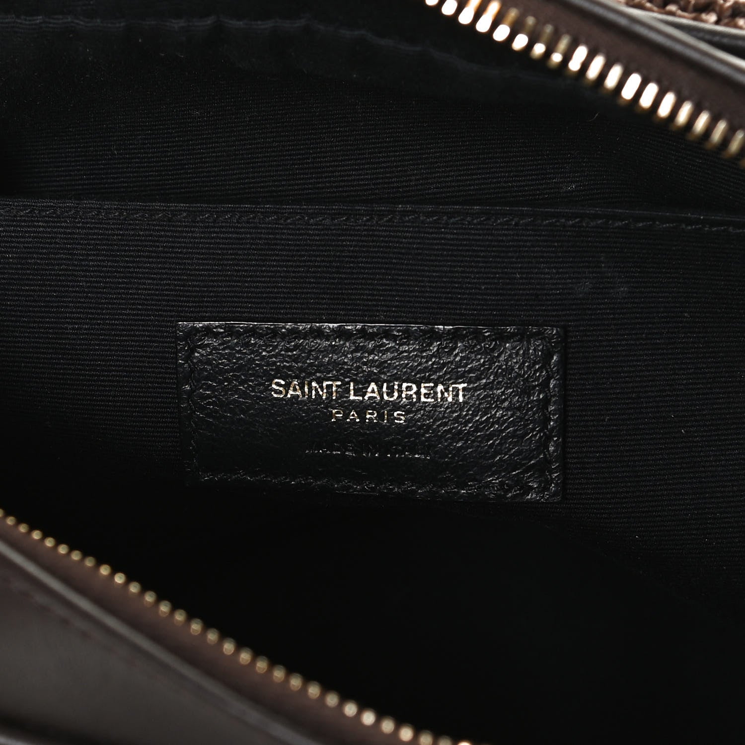 Saint Laurent Raffia Canvas Monogram Lou Camera Bag Dark Chocolate 5 of 9