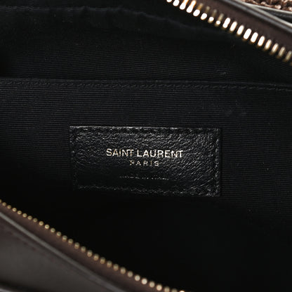 Saint Laurent Raffia Canvas Monogram Lou Camera Bag Dark Chocolate 5 of 9