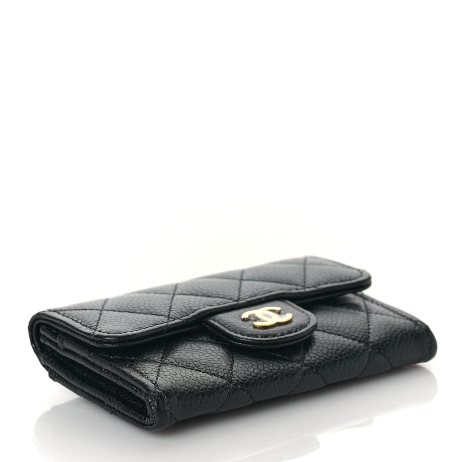 Chanel Caviar Quilted Flap Card Holder Wallet Black 4 of 11