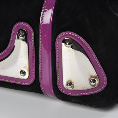 Gucci Suede Race Medium Top Handle Tote Black 10 of 10