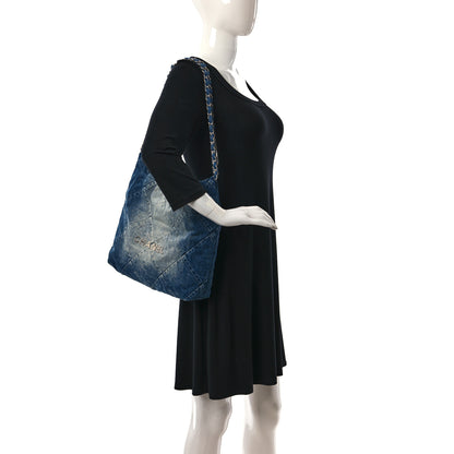 Chanel Denim Quilted Small Chanel 22 Blue 2 of 9