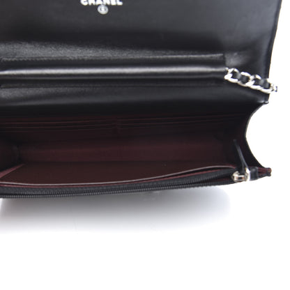 Chanel Lambskin Quilted Wallet On Chain WOC Black 5 of 14