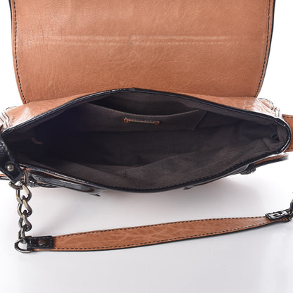 Fendi Nappa Patent B Bis Flap Bag Osso Black 5 of 17