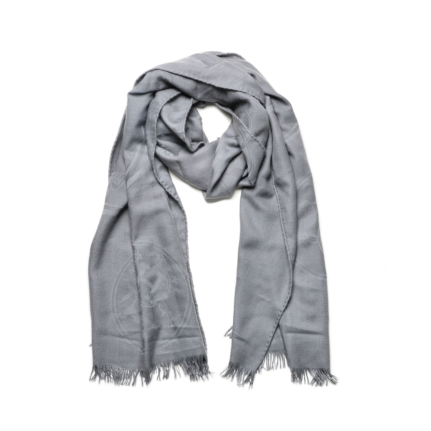 Hermes Cashmere Silk New Libris Stole Gris Souris 4 of 4