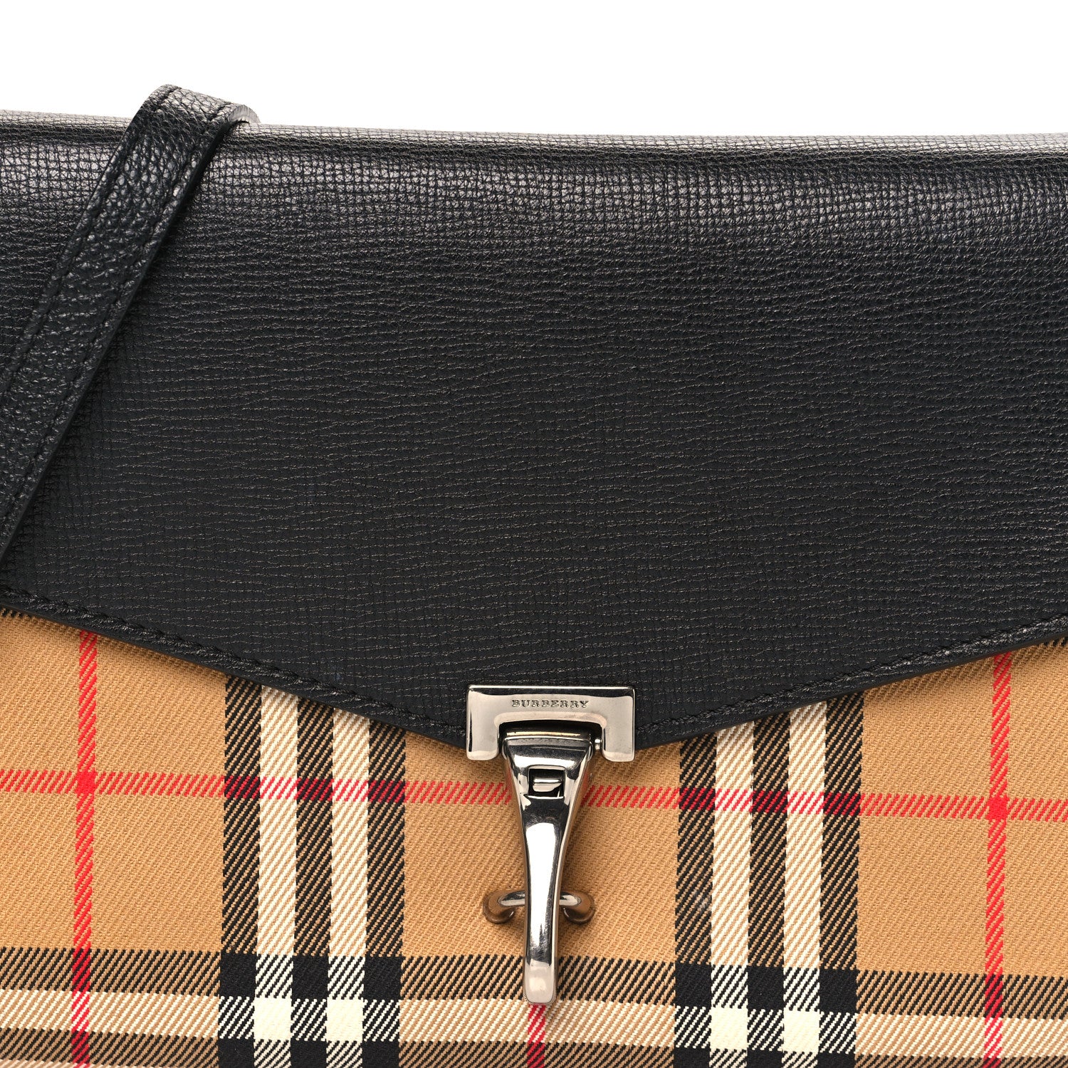 Burberry Derby Calfskin Vintage Check Small Macken Crossbody Bag Black 7 of 10