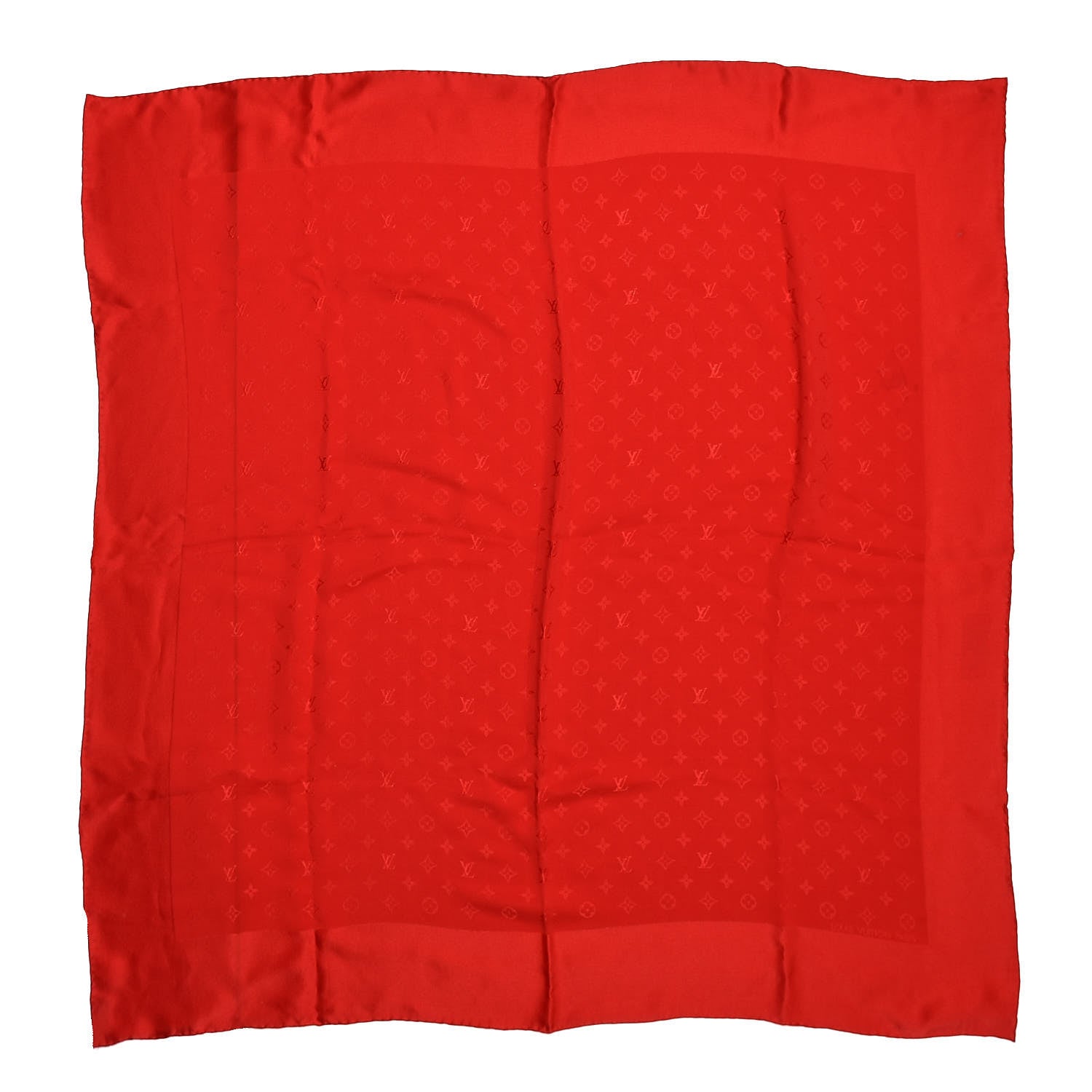 Louis Vuitton Silk Monogram Monaco Square Scarf Red 1 of 4
