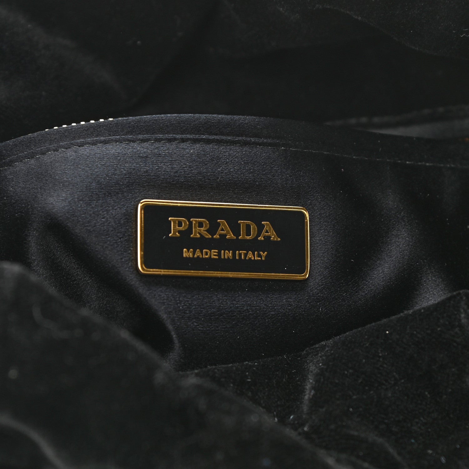 Prada Velvet Astrology Large Drawstring Hobo Bag Black 7 of 11
