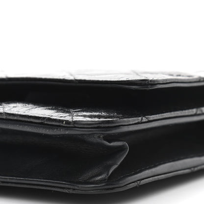 Chanel Distressed Patent Calfskin Quilted Reissue Wallet On Chain WOC Black 11 of 13