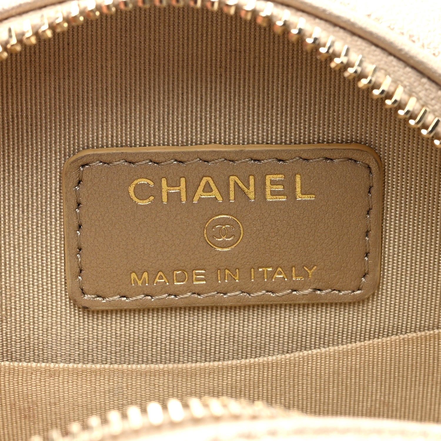 Chanel Metallic Lambskin Quilted Chanel 19 Round Clutch With Chain Gold 6 of 11