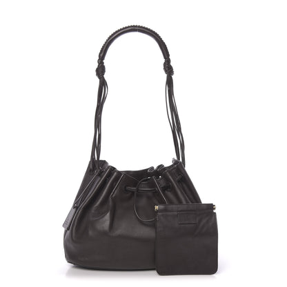 Gucci Calfskin Drawstring Shoulder Bag Brown 1 of 10