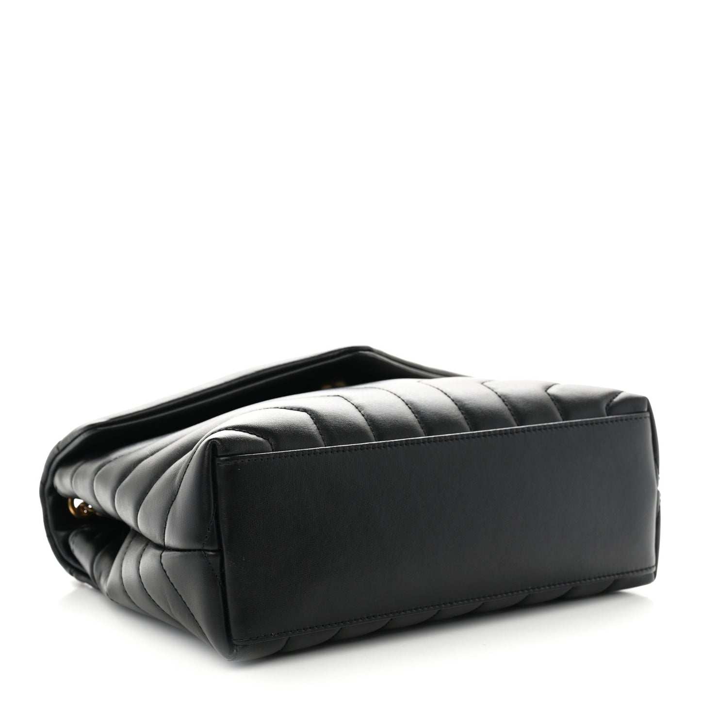 Calfskin Y Quilted Monogram Small Loulou Chain Satchel Black