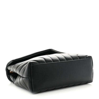 Saint Laurent Calfskin Y Quilted Monogram Small Loulou Chain Satchel Black 3 of 9