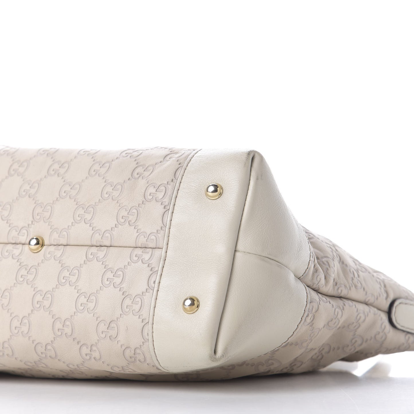 Guccissima Heart Bit Charm Top Handle Tote White