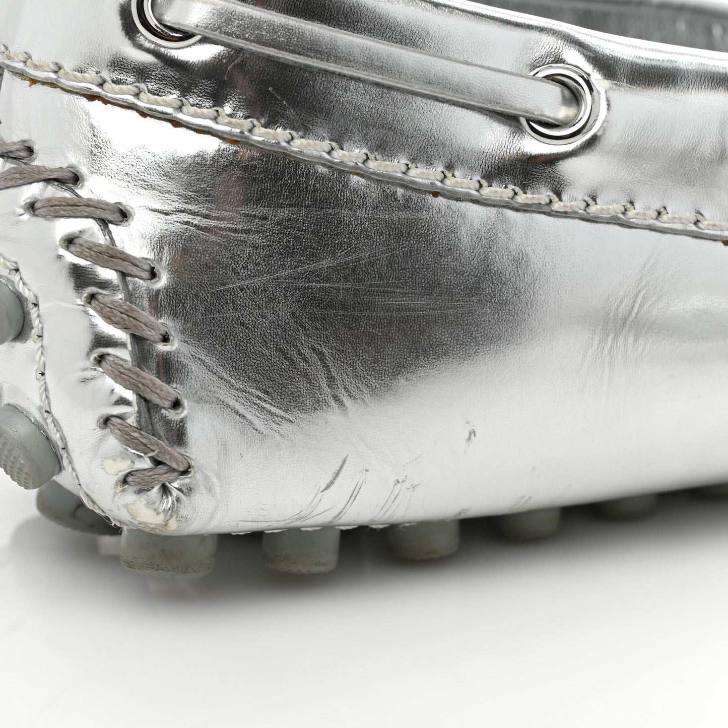 Patent Calfskin Monogram Gloria Loafers 38 Silver
