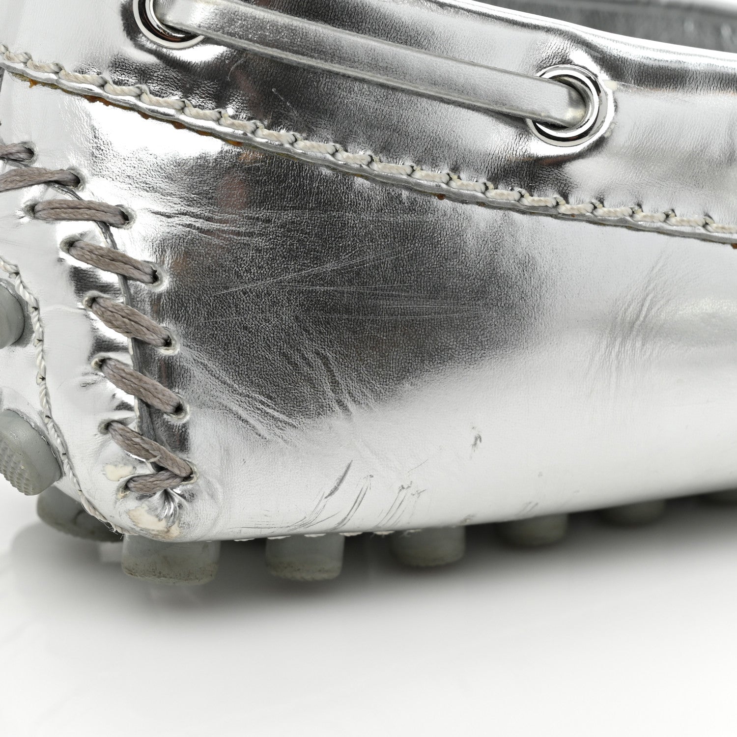 Louis Vuitton Patent Calfskin Monogram Gloria Loafers 38 Silver 14 of 19
