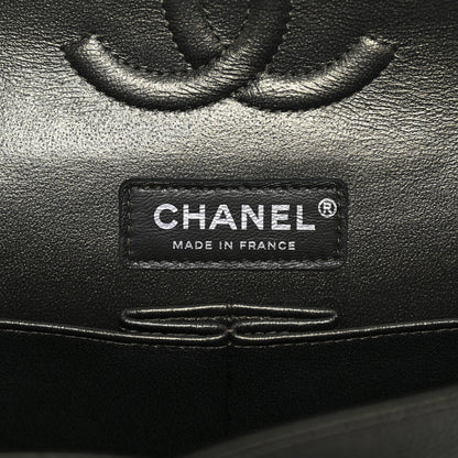 Chanel Metallic Caviar Quilted Medium Double Flap Dark Charcoal 6 of 12