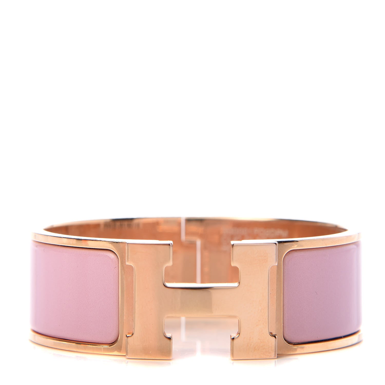 Hermes Enamel Wide Clic Clac H Bracelet PM Rose Nacarat 1 of 6