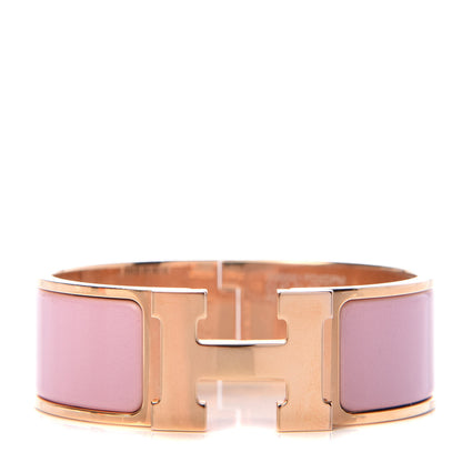 Hermes Enamel Wide Clic Clac H Bracelet PM Rose Nacarat 1 of 6
