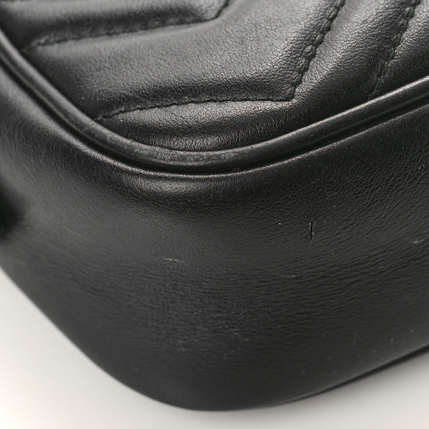 Calfskin Matelasse Mini GG Marmont Chain Shoulder Bag Black