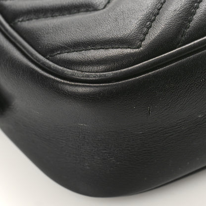 Gucci Calfskin Matelasse Mini GG Marmont Chain Shoulder Bag Black 8 of 10