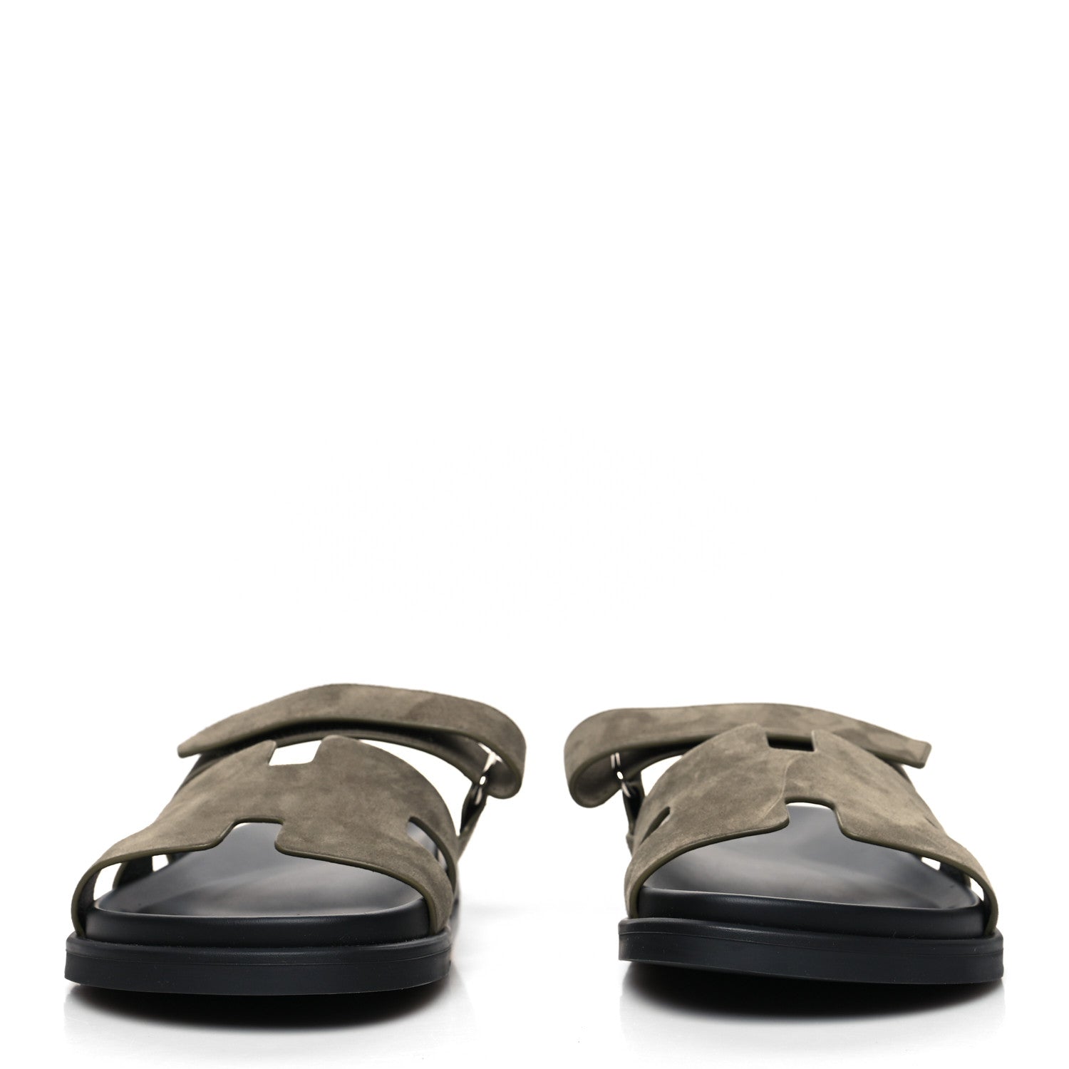 Hermes Suede Goatskin Mens Chypre Sandals 43 Vert Toundra 2 of 8