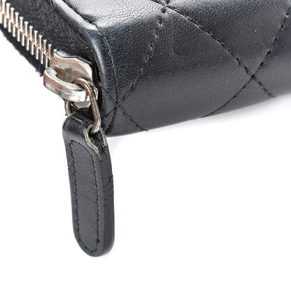 Chanel Lambskin Quilted Large Gusset Zip Around Wallet Black 12 of 12