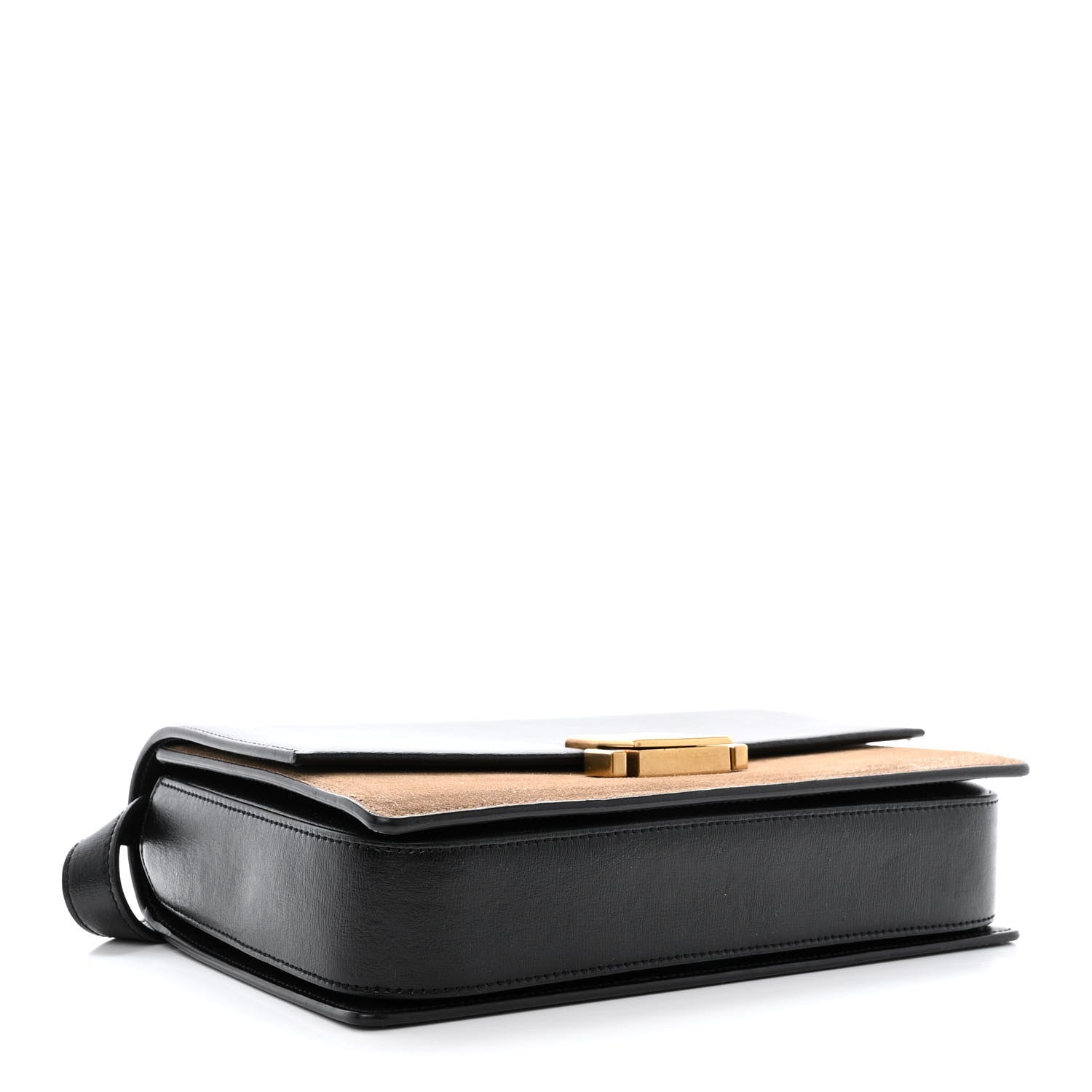 Saint Laurent Calfskin Suede Medium Bellechasse Black Beige 4 of 10