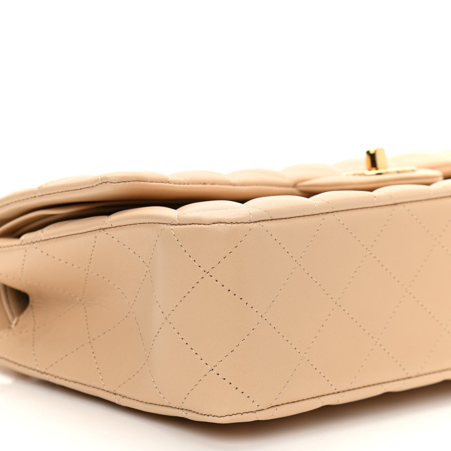 Chanel Lambskin Quilted Medium Double Flap Beige 9 of 11