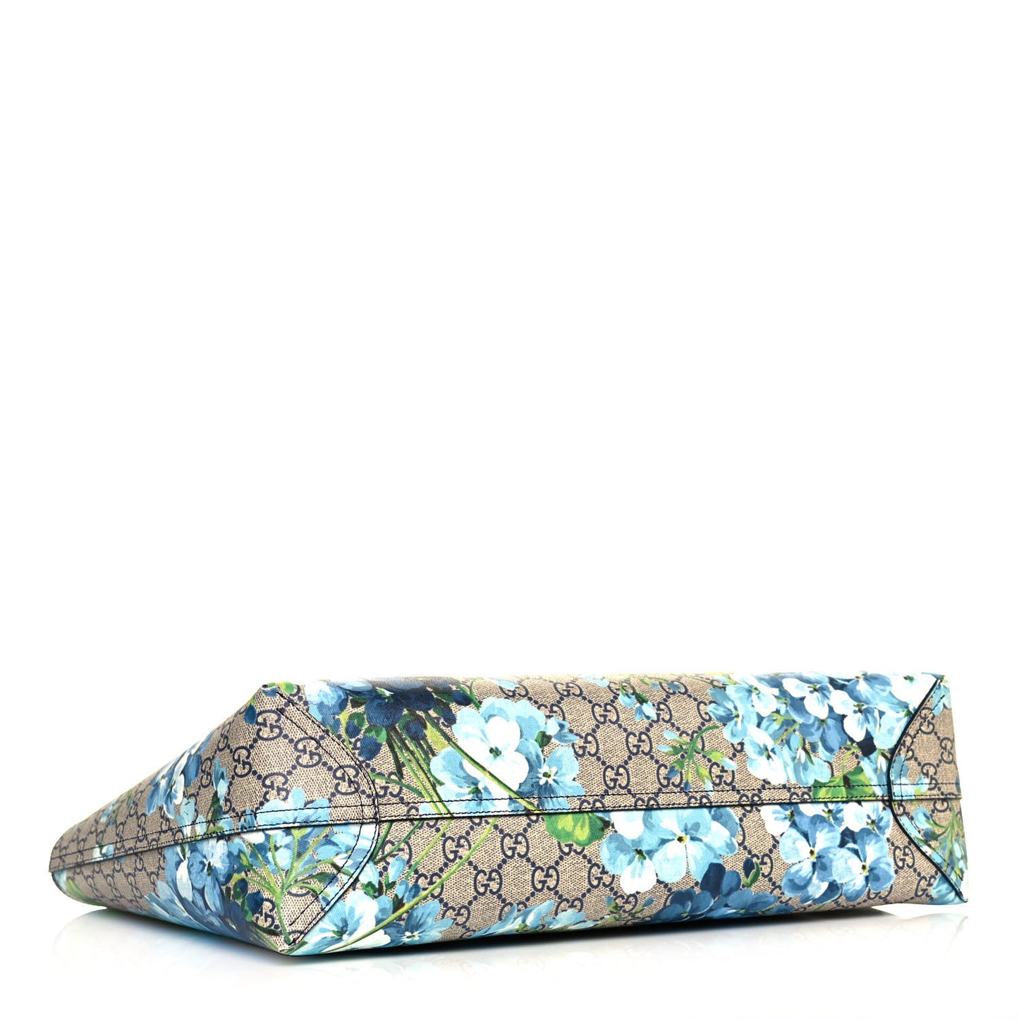 GG Supreme Monogram Blooms Medium Reversible Tote Beige Blue Navy
