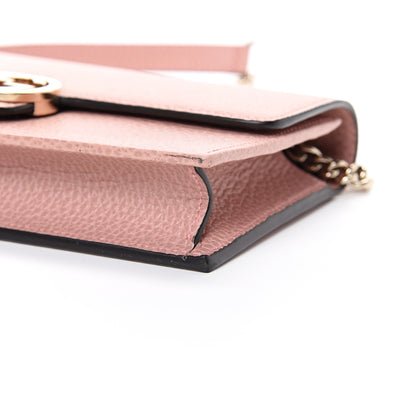 Gucci Dollar Calfskin Interlocking G Chain Wallet Soft Pink 9 of 13