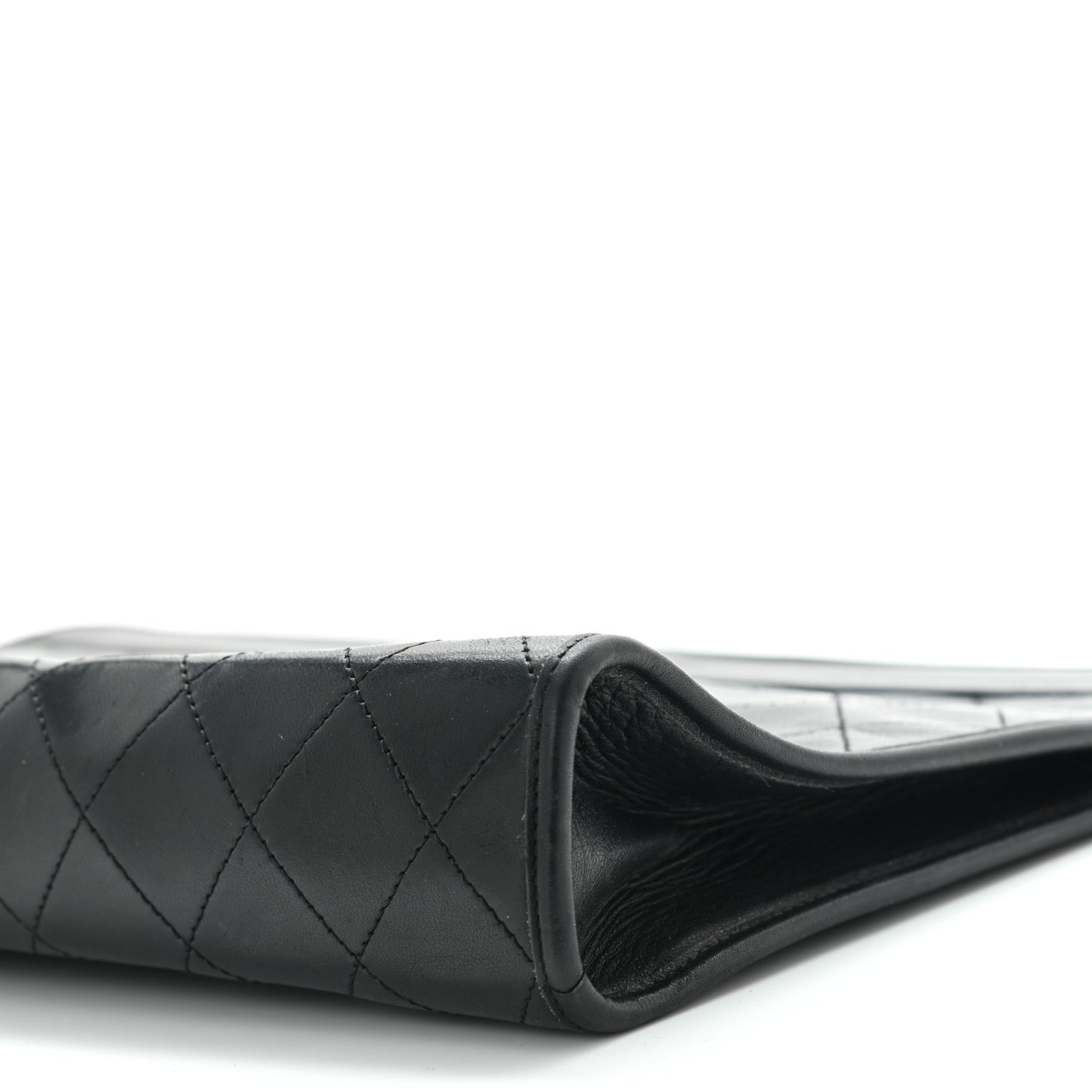 Lambskin Quilted CC Large Clutch Black