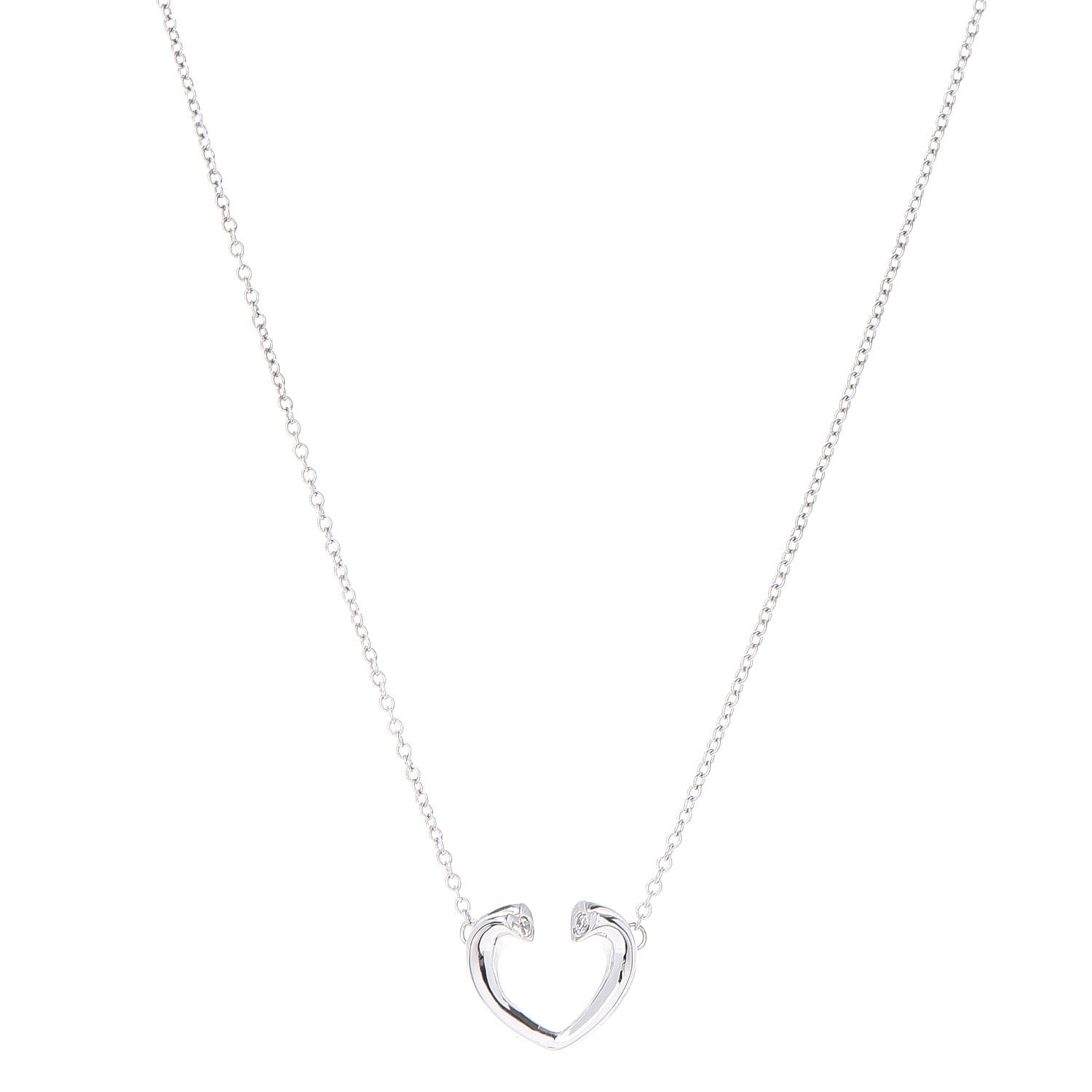 Tiffany 18K White Gold Diamond Paloma Picasso Tenderness Heart Pendant Necklace 1 of 7