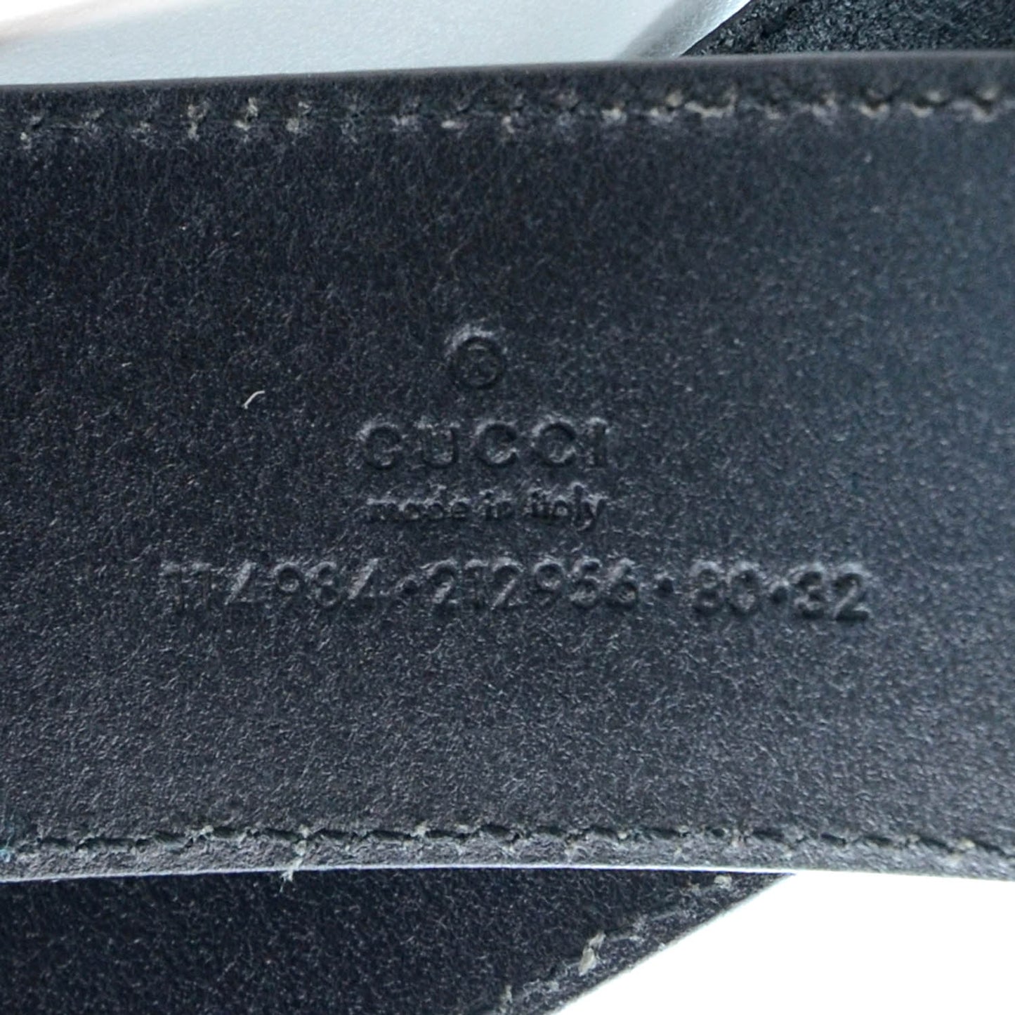Leather GG Belt Black 80 32