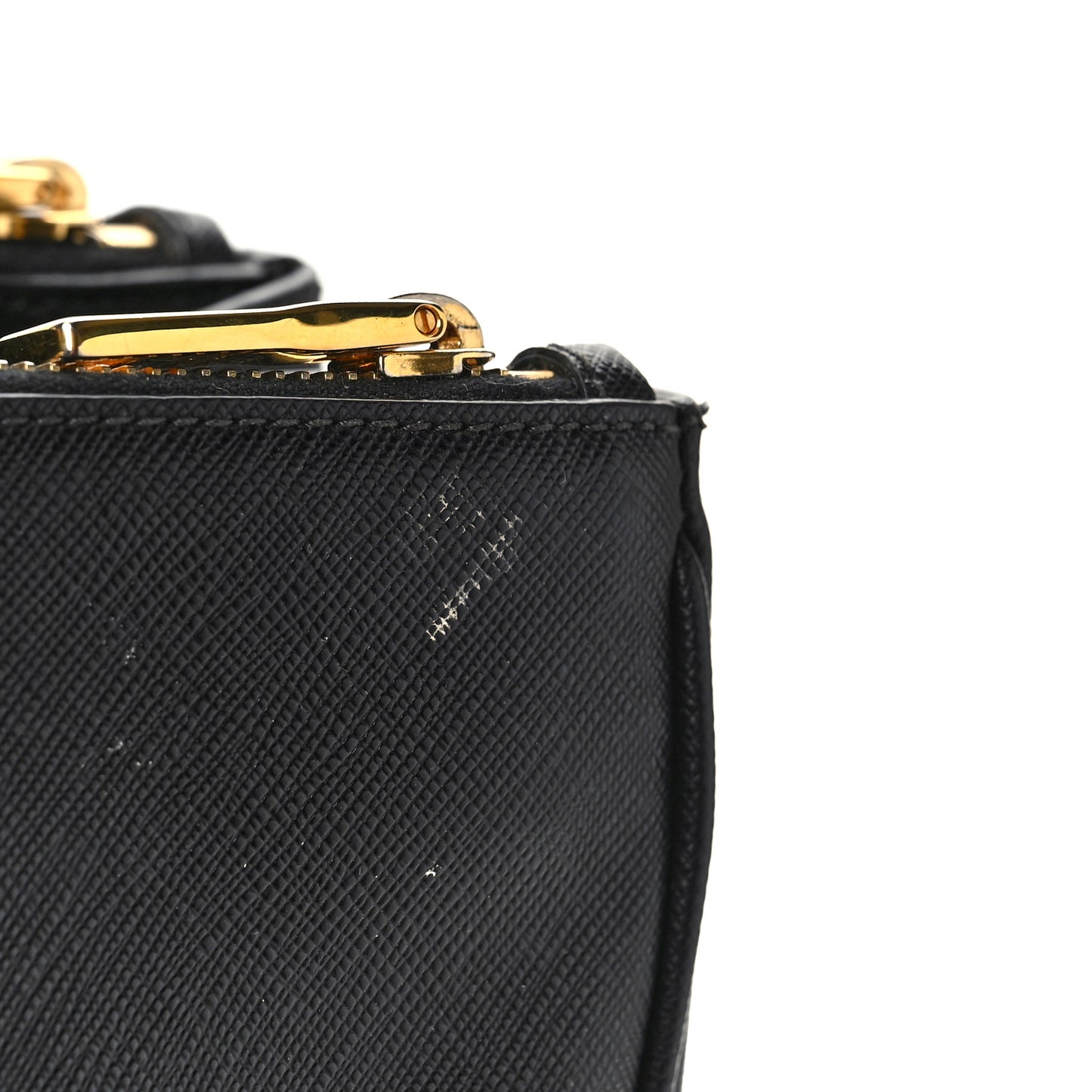 Saffiano Vernice Medium Double Zip Tote Black