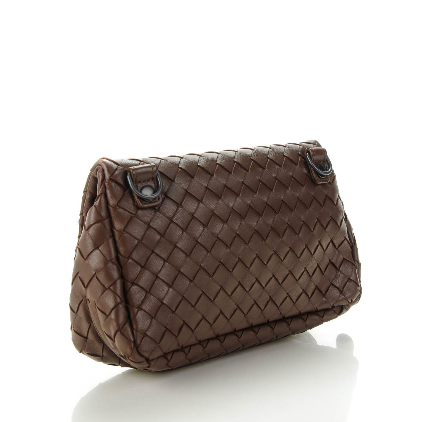 Nappa Intrecciato Small Chain Crossbody Ebano