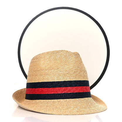 Gucci Abaca Straw Web Fedora Hat L 9 of 9