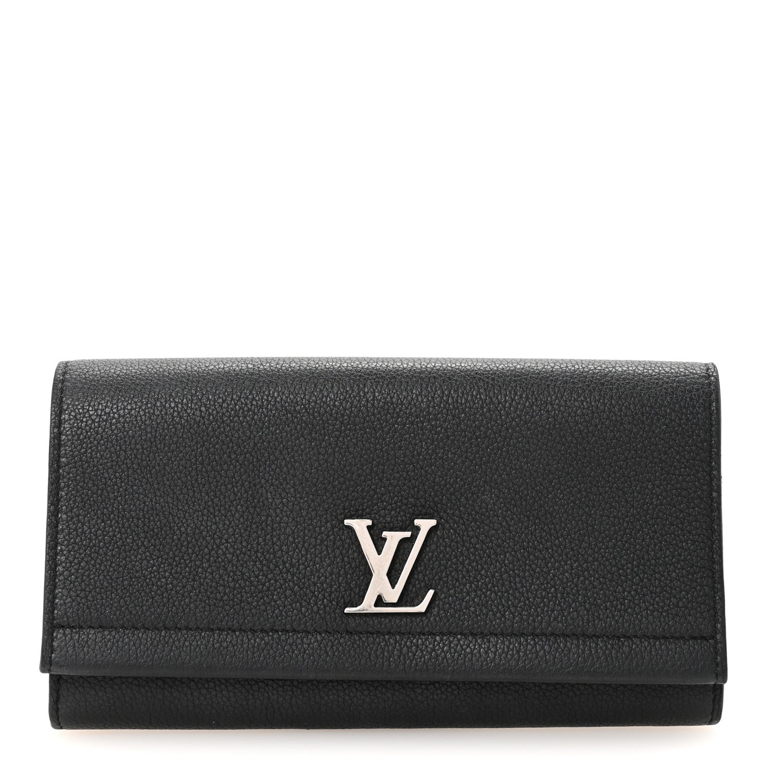 Louis Vuitton Calfskin Lockme II Wallet Black 1 of 7